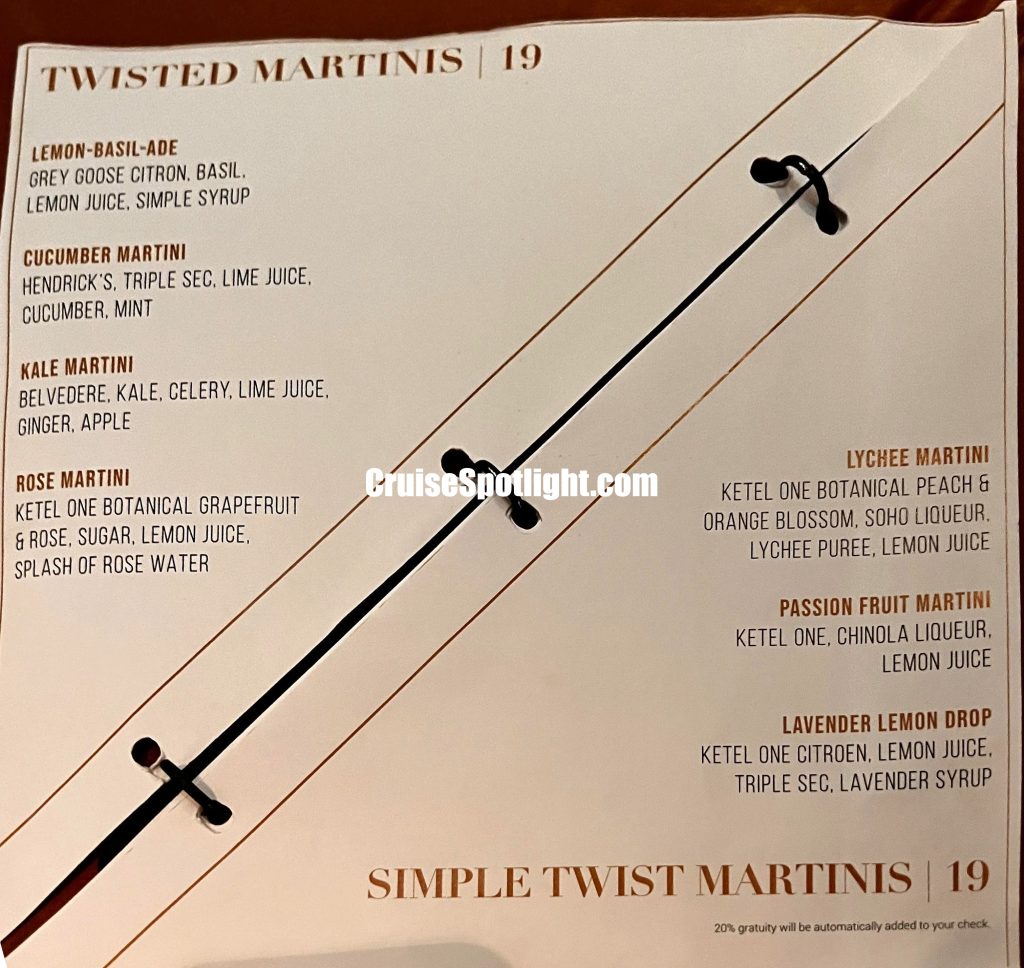 celebrity martini bar menu page 4