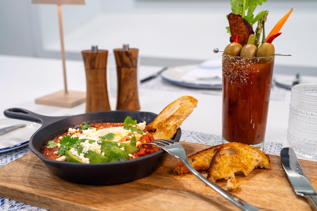 shakshuka and bloody mary brunch
