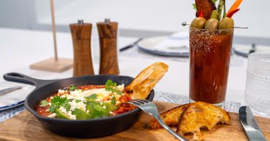 shakshuka and bloody mary brunch