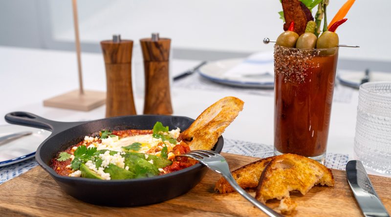 shakshuka and bloody mary brunch