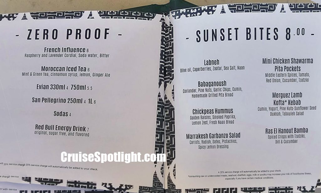 celebrity sunset bar menu page 4