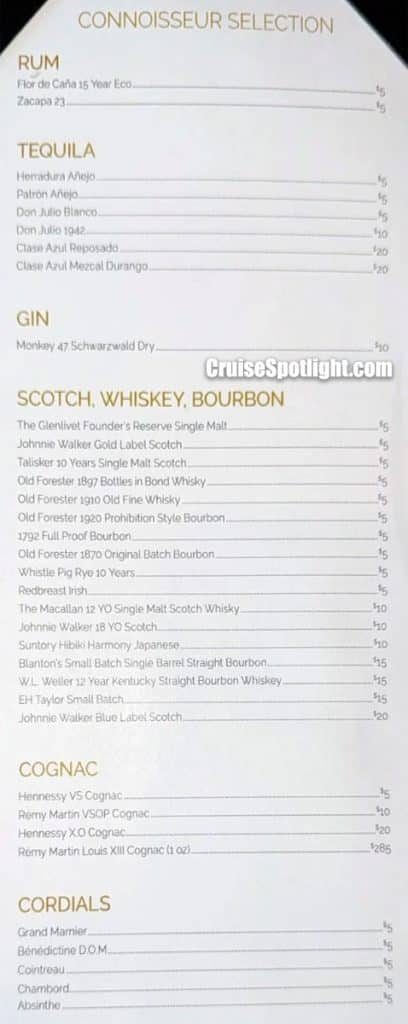 norwegian's the haven bar menu page 3