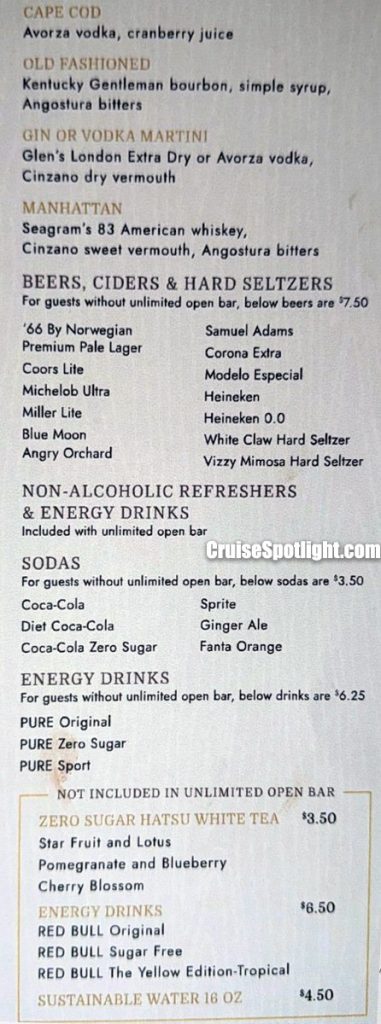 norwegian the local bar menu page 2