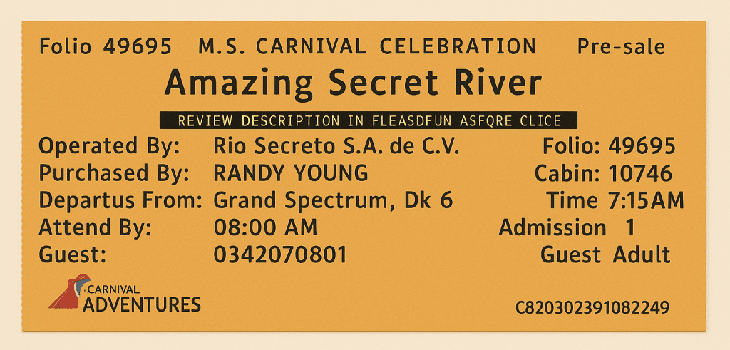 carnival excursion ticket