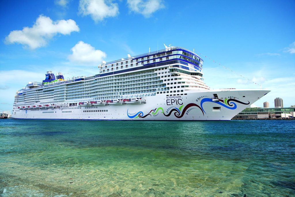 nowegian epic cruise ship on ocean