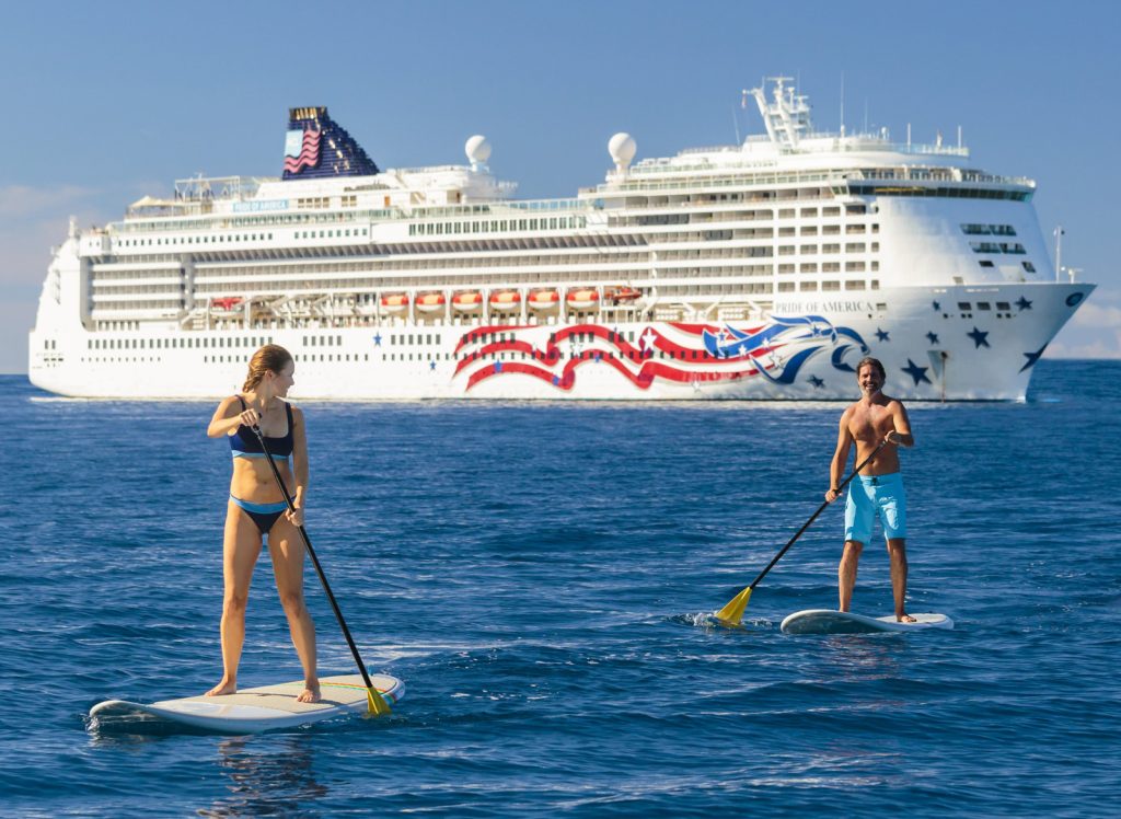 pride of america with parasailers