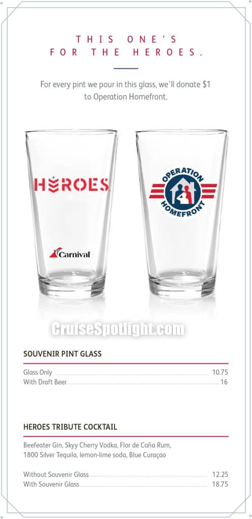 carnival heroes tribute bar menu jun 25 page 1