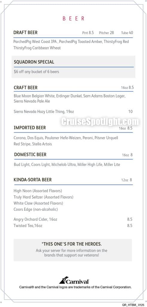 carnival heroes tribute bar menu jun 25 page 4