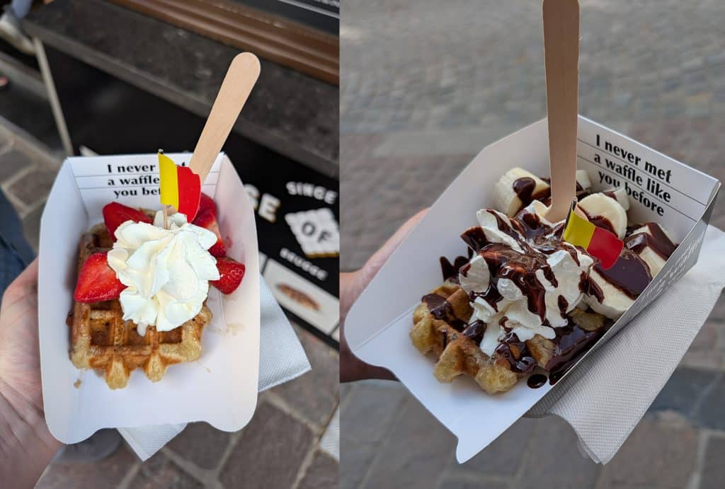 waffles from house of waffles in bruges