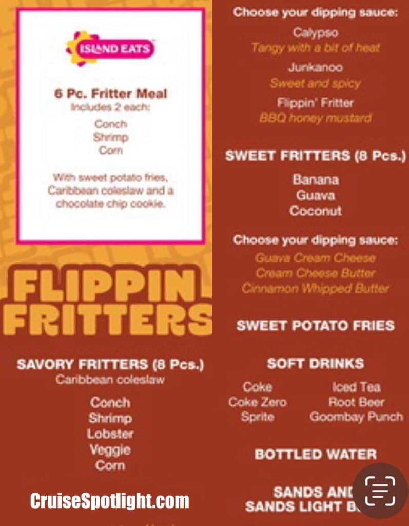 celebration key menu - flippin fritters