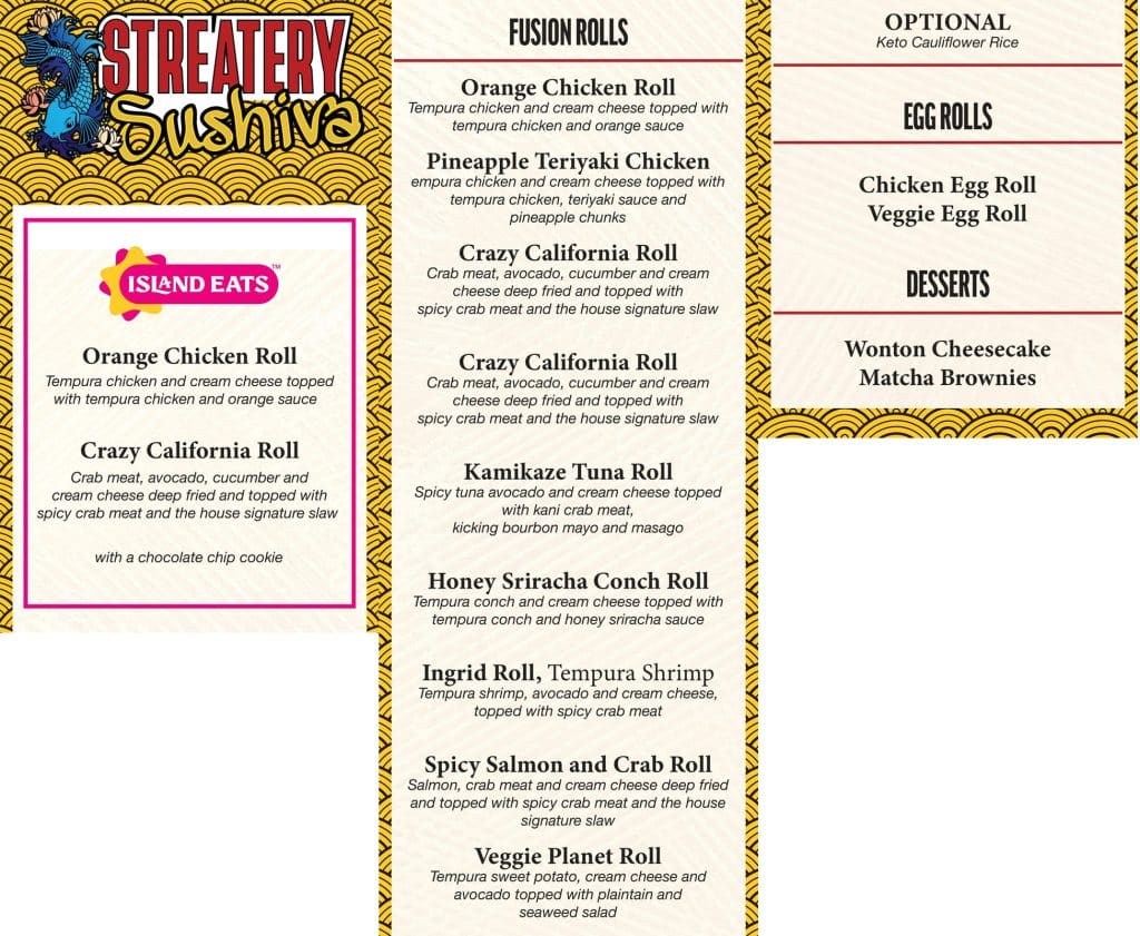 celebration key menu - sushiva