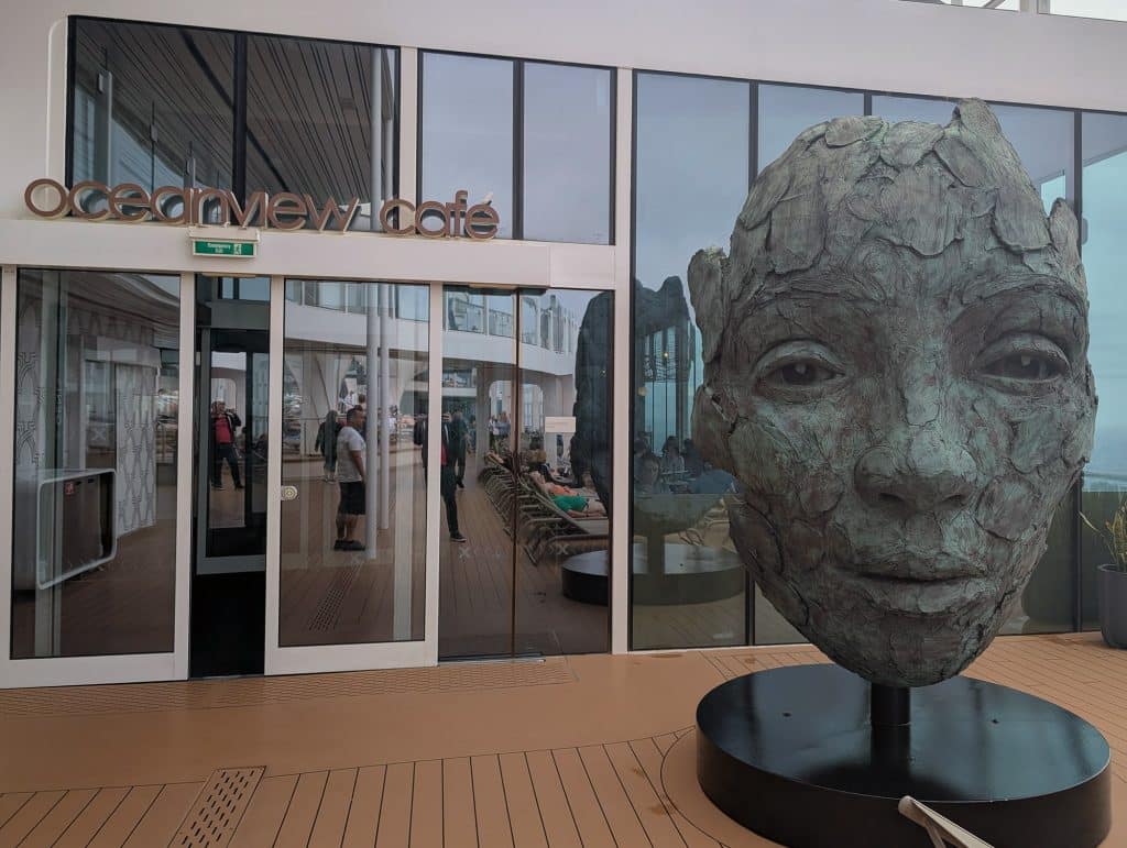 oceanview cafe entrance sculpture on celebrity apex