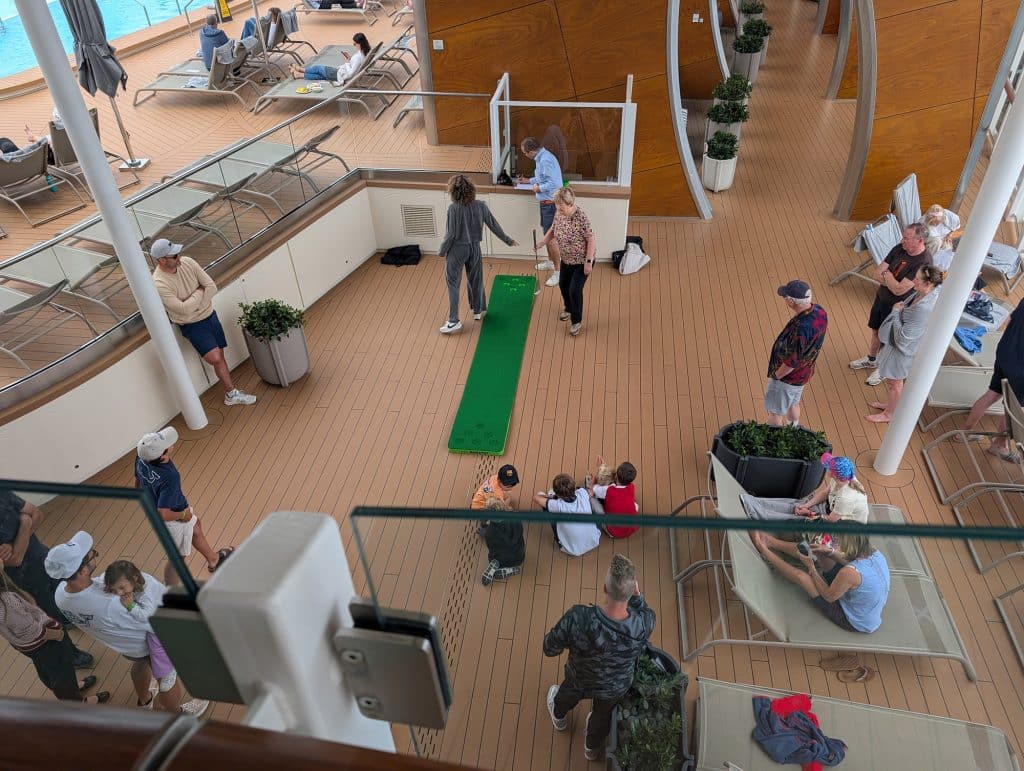 putting green on resort deck