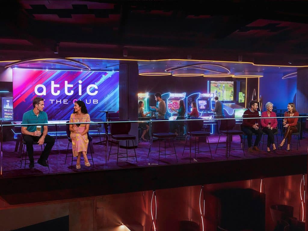 attic at the club on celebrity xcel