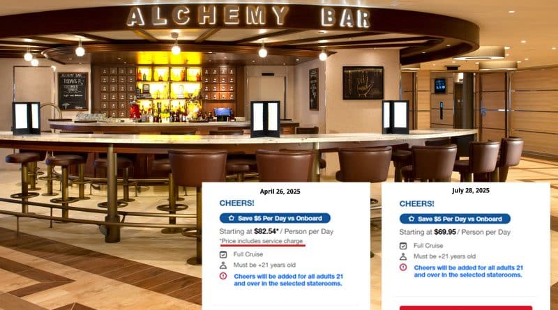 alchemy bar with cheers pricing