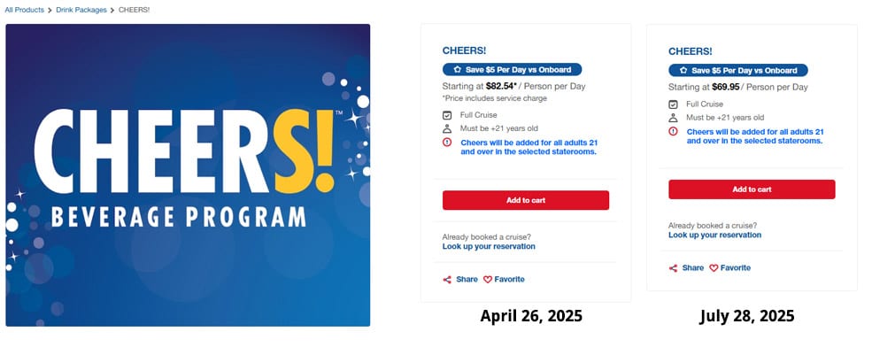 carnival cheers package website