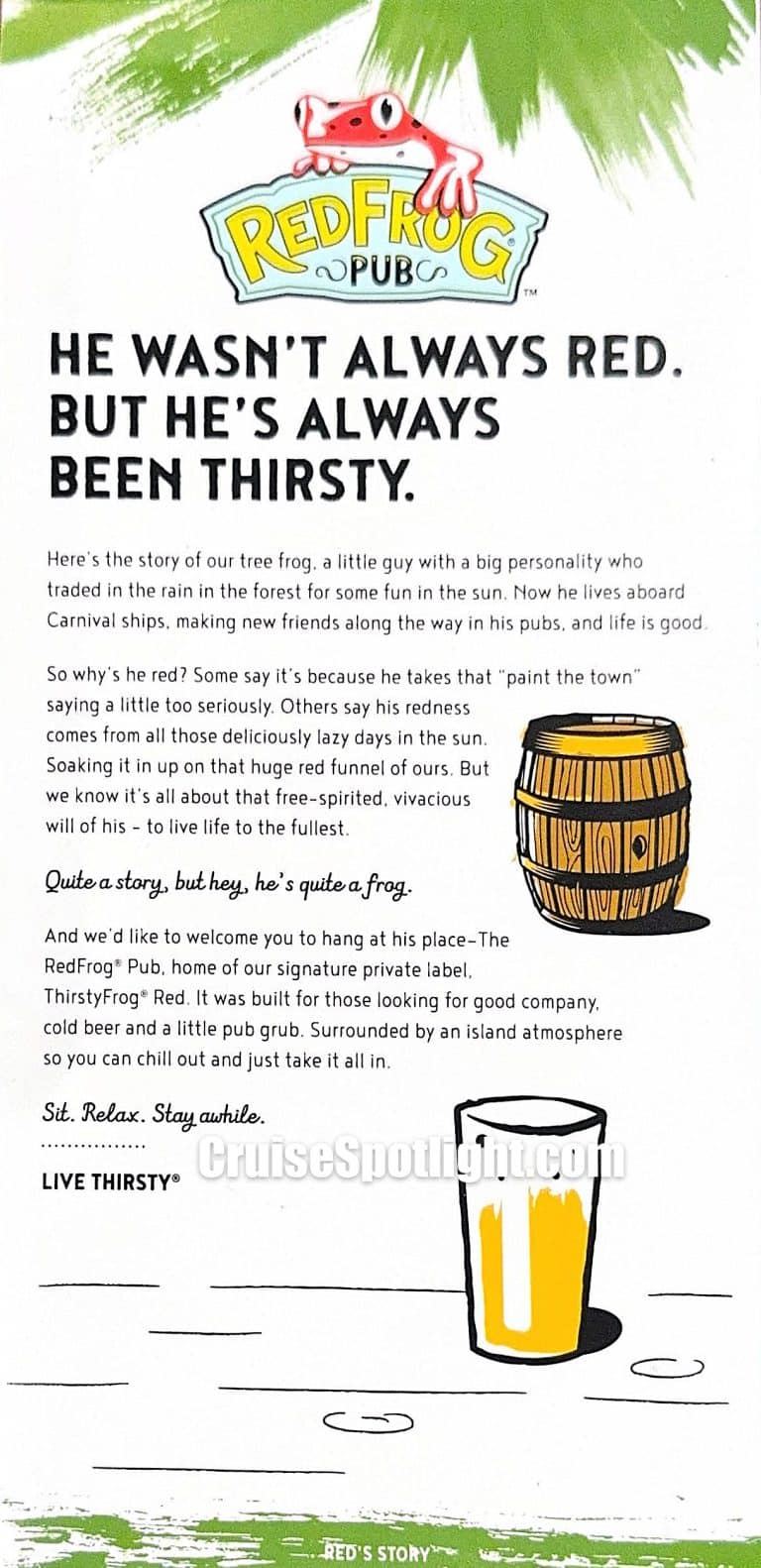 RedFrog Pub and Brewery Menu page 1