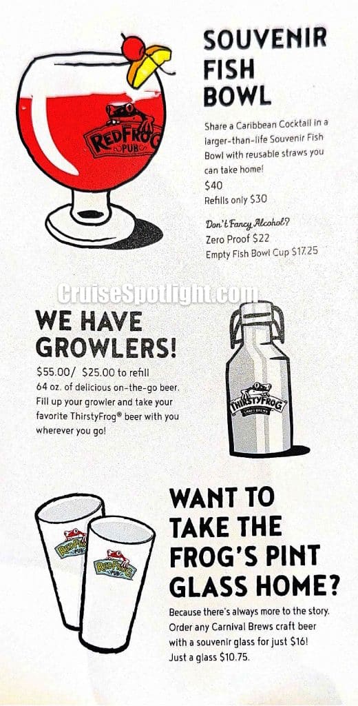 carnival redfrog pub menu page 3