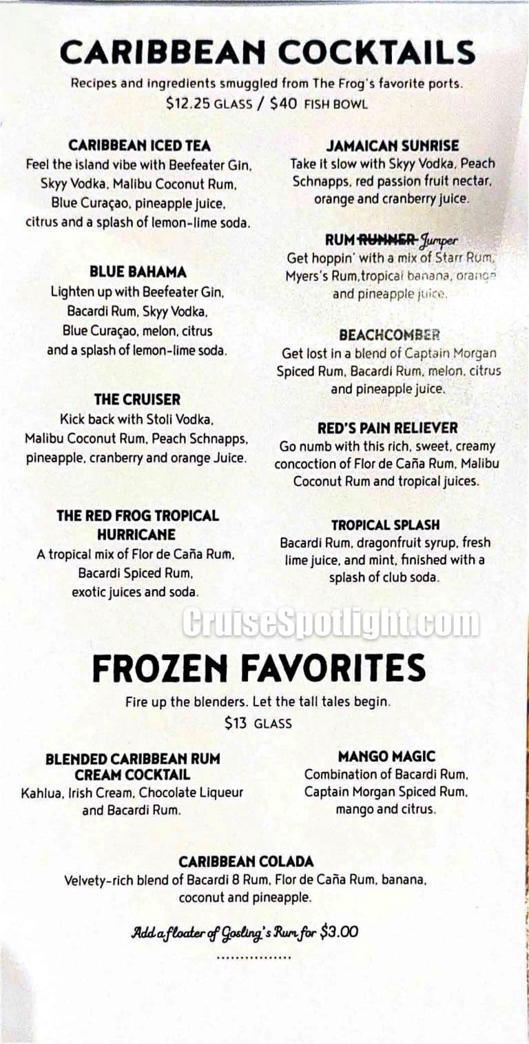 RedFrog Pub and Brewery Menu page 4