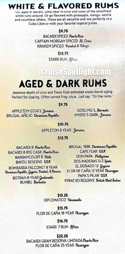 carnival redfrog pub menu page 6