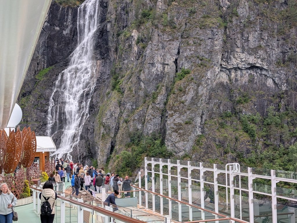 waterfall next to celebrity apex