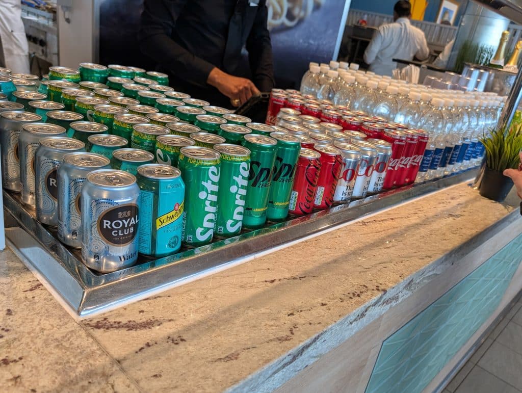 drink counter at buffet on celebrity apex