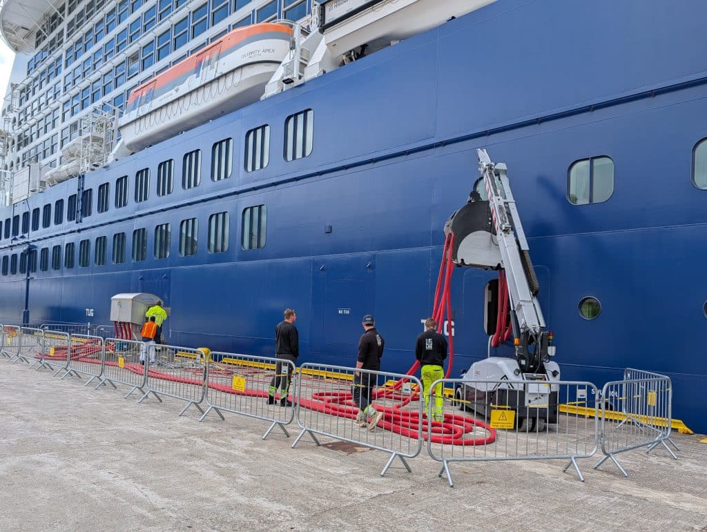 shore to ship power on celebrity apex in bergen