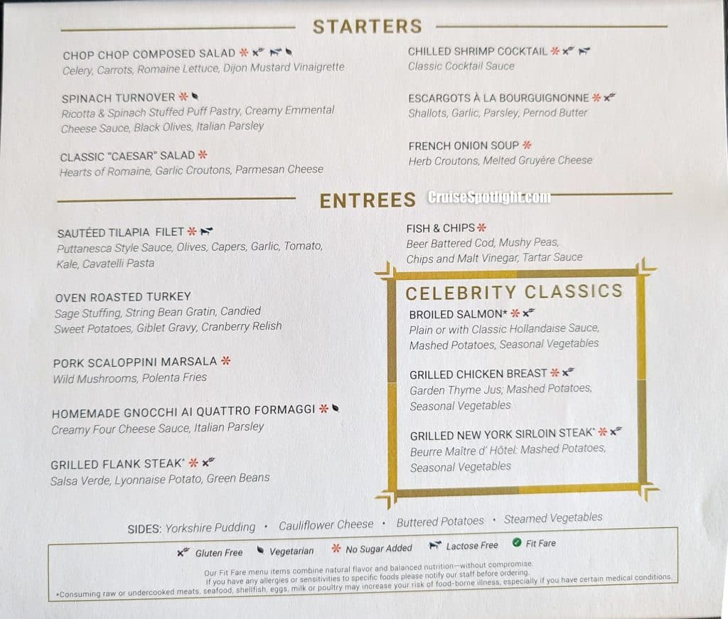 celebrity apex tuscan dining room menu day 5 page 2
