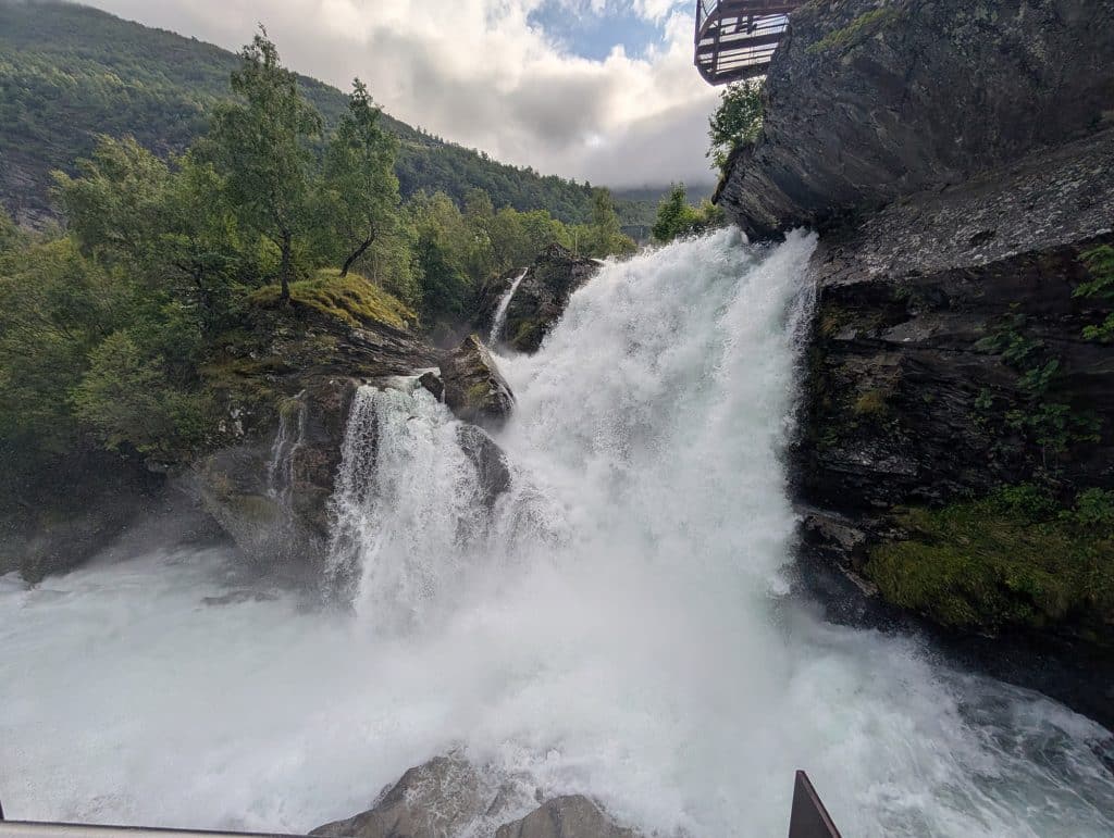 waterfall walk waterfall in geiranger
