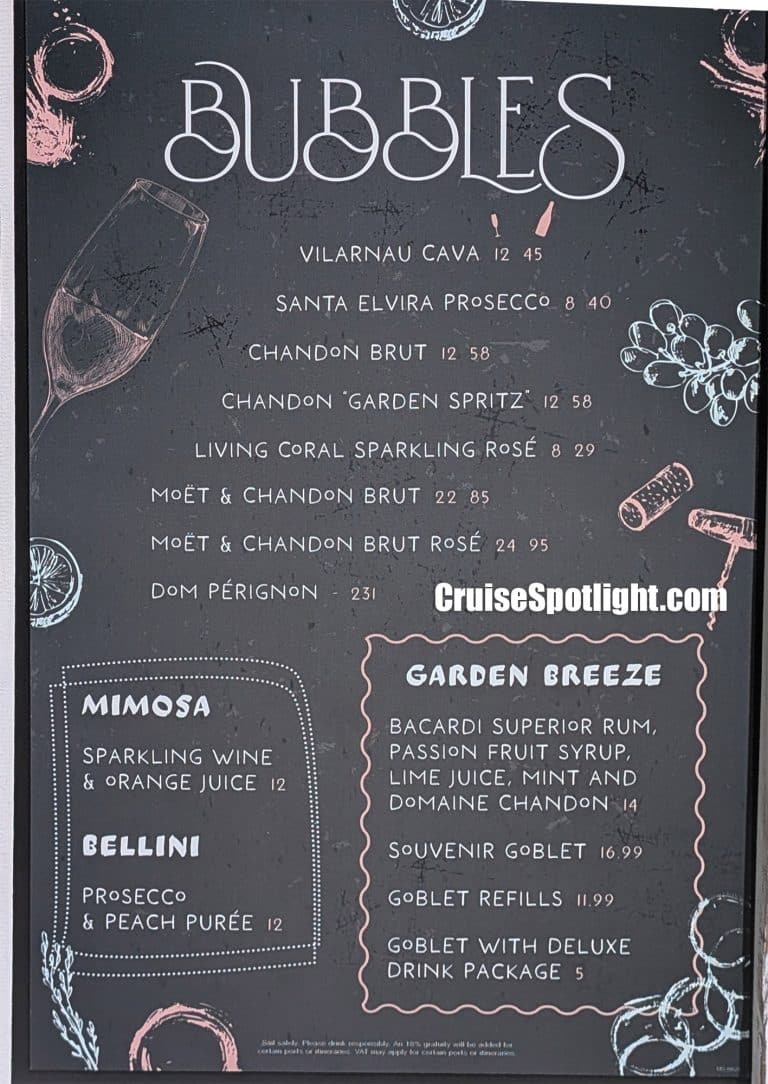 Bubbles Menu page 1