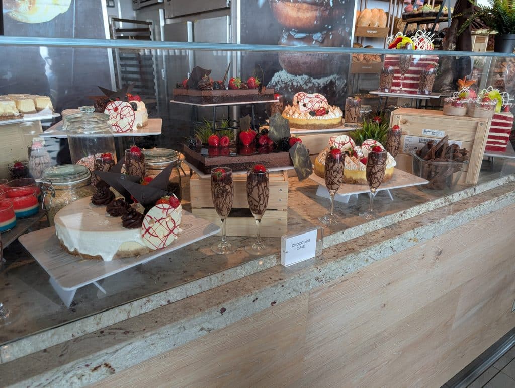 chocolate desserts at oceanview cafe buffet