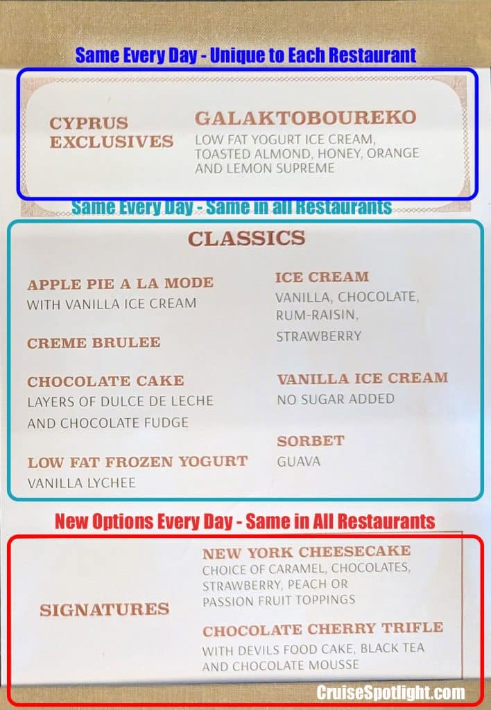 celebrity apex dinner menu explainer page 3