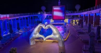 celebrity apex pool deck at night