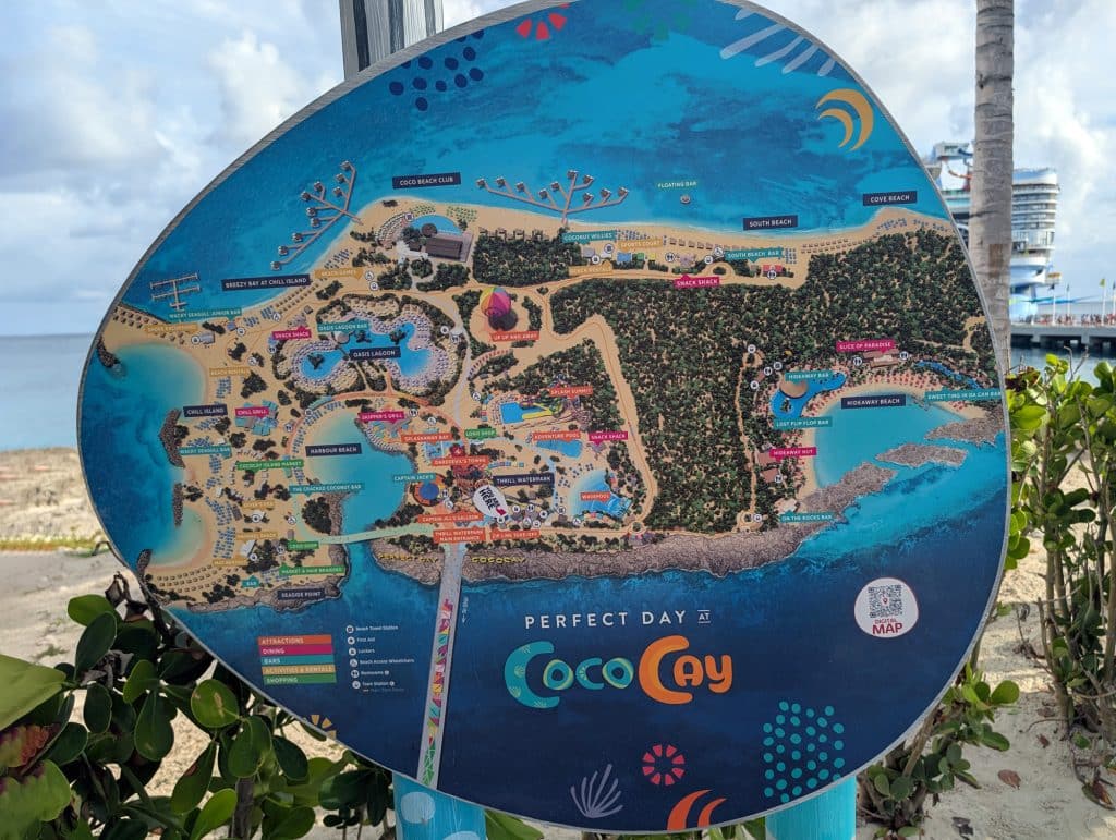 perfect day at cococay map sign