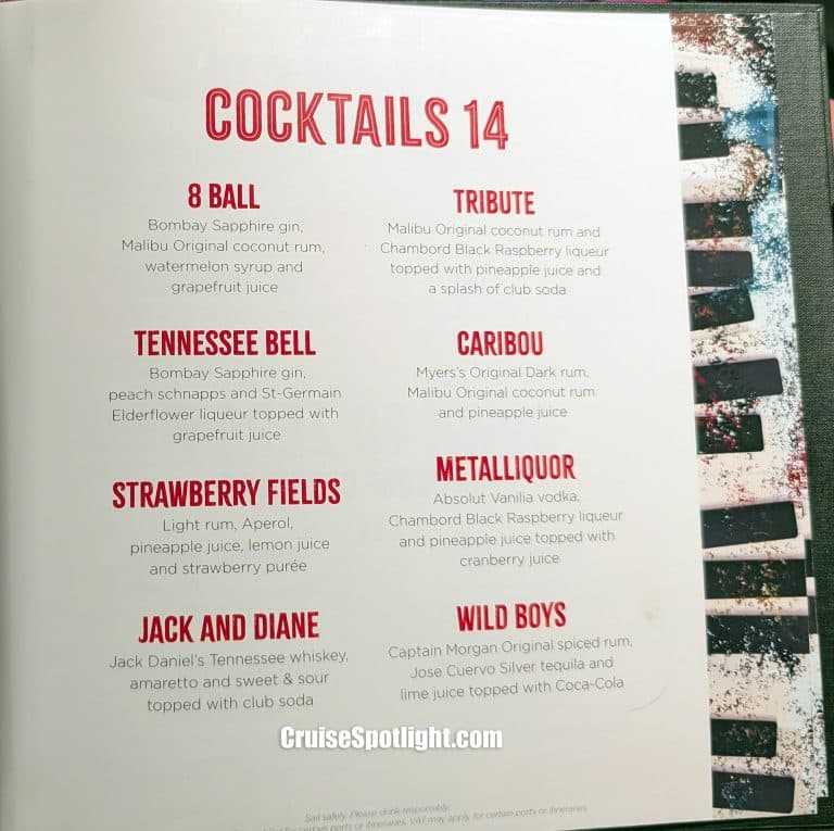Dueling Pianos Menu page 2