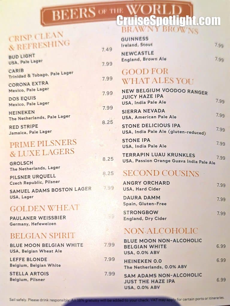 English Pub Menu page 2