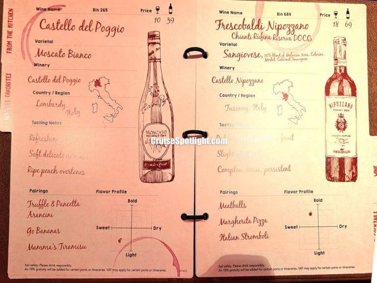 Giovannis Wine Bar Menu page 2