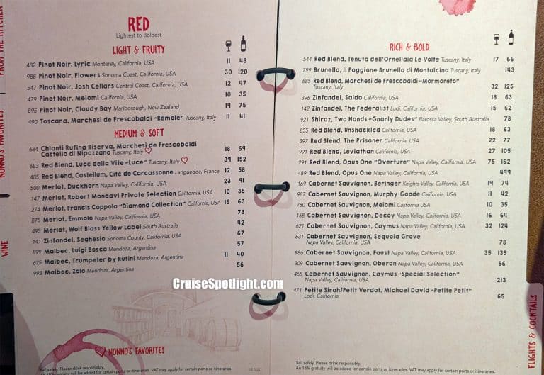 Giovannis Wine Bar Menu page 5