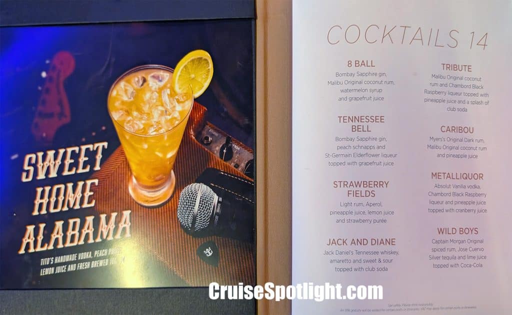 royal caribbean music hall bar menu page 1