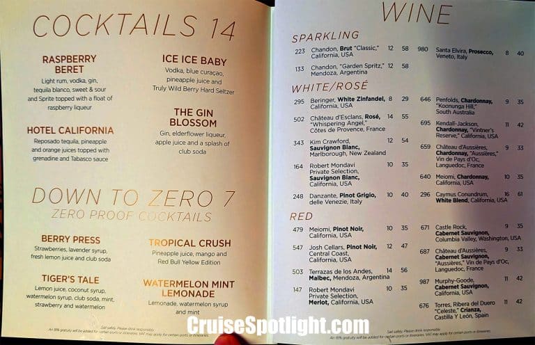 Music Hall Menu page 2