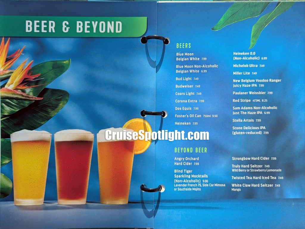 royal caribbean fleet wide drink menu sept 2025 page 5