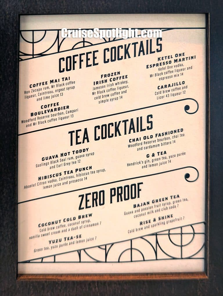 Rye & Bean Menu page 1