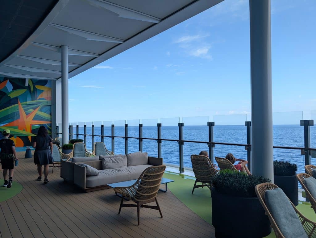 promenade seating at 1400 Bar on Star of the Seas