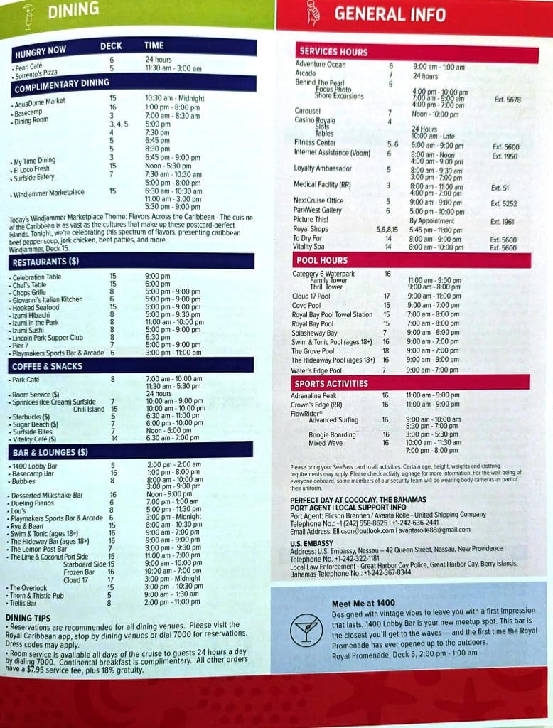 star of the seas cruise planner cococay page 3
