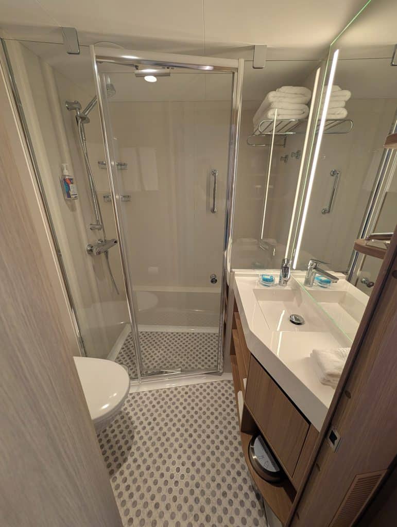 star of the seas balcony cabin bathroom