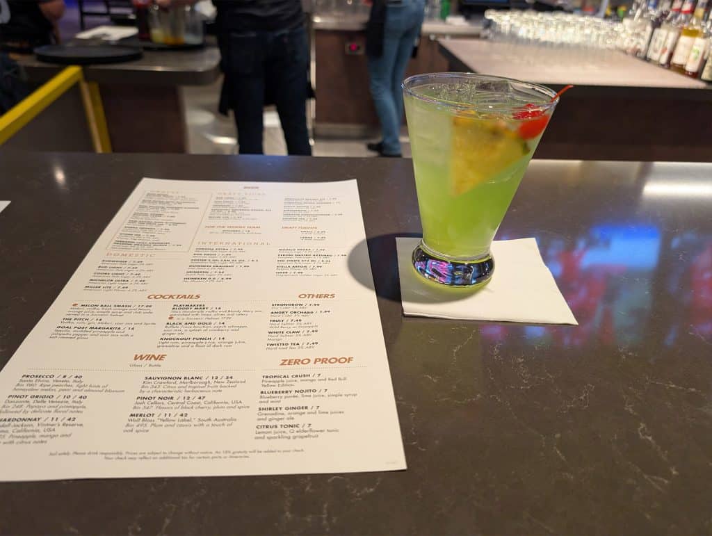 playmakers cocktail and menu