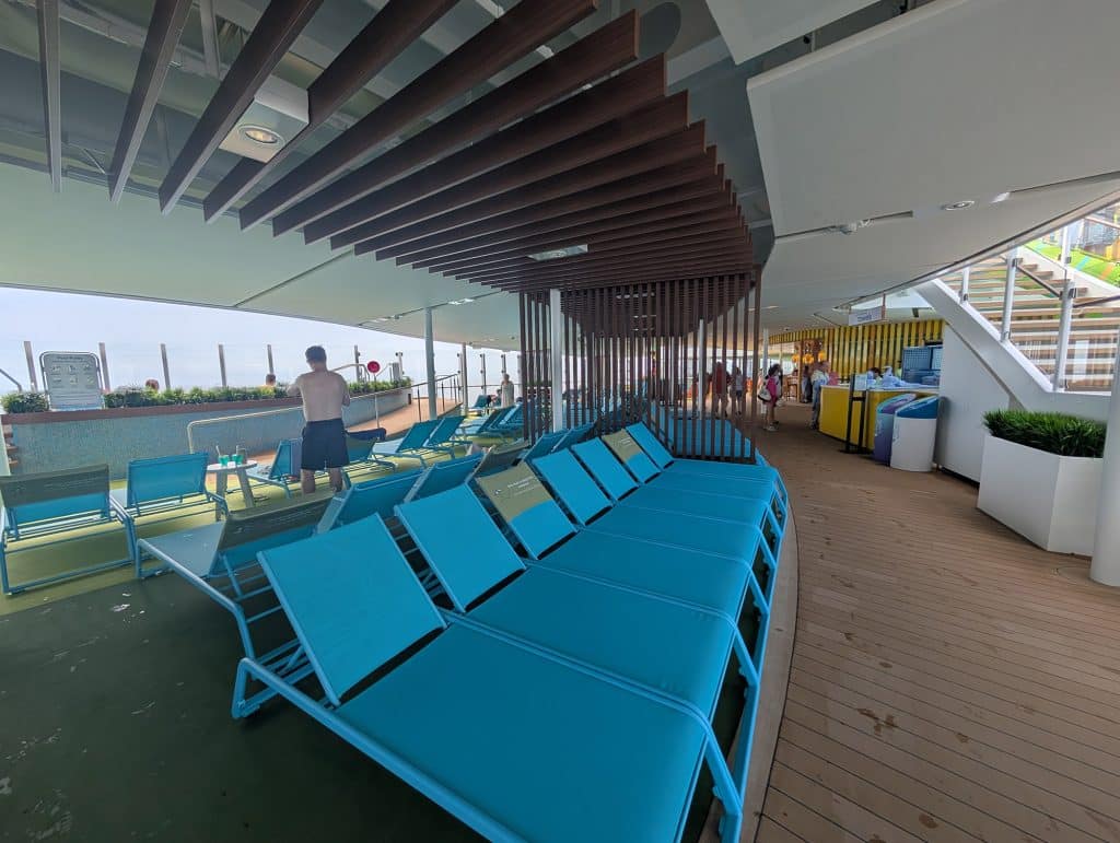 shaded loungers on star of the seas