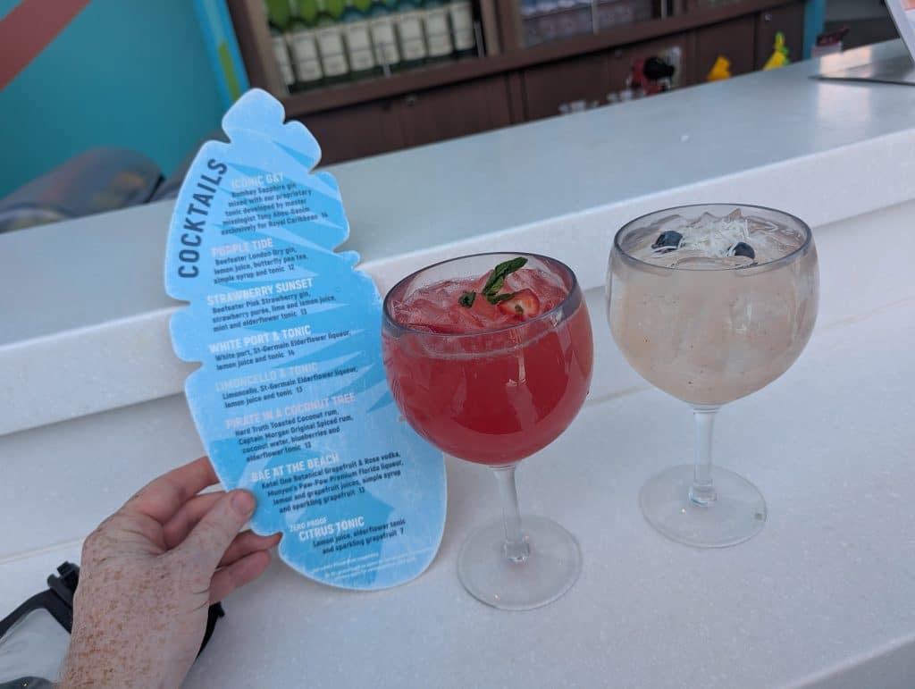 royal caribbean swim and tonic drink menu