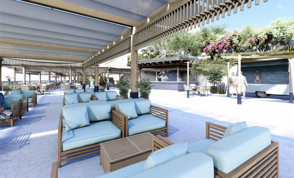 royal beach club food stall in santorini