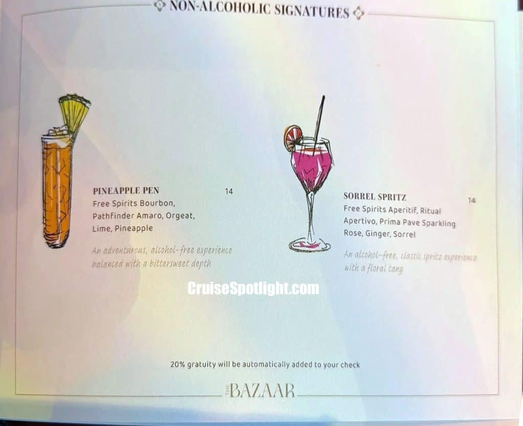 celebrity xcel the bazaar bar menu page 3